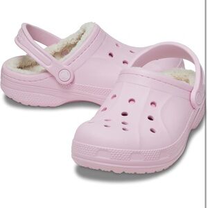 NWOT Baby Pink Fuzzy Crocs